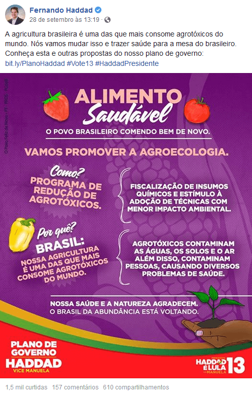 imagem eleicoes 2018 debate meio ambiente redes sociais destaque fernando haddad