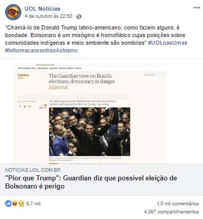 imagem eleicoes 2018 debate meio ambiente redes sociais destaque uol
